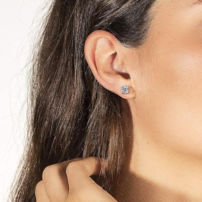Dark Slate Gray Gemstone Ear Studs