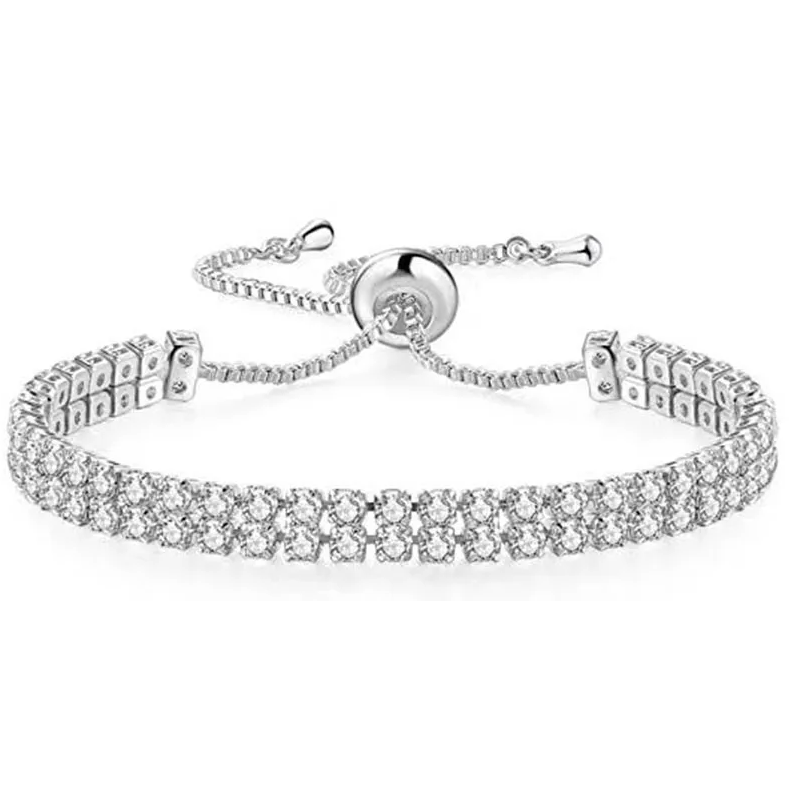 Light Gray Olivia® Adjustable Tennis Bracelet