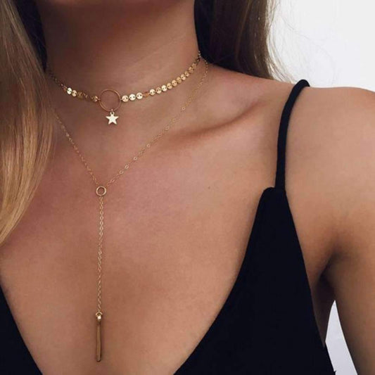 Riley Watson Jewellery Star Choker Necklace Set Gold by Riley Watson | Riley Watson Jewellery