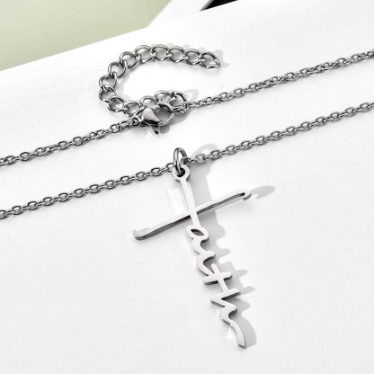 White Smoke Faith Cross Necklace.